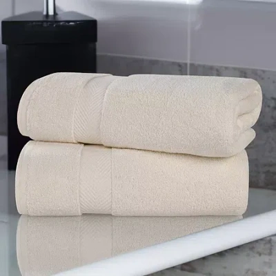 Superior Zero Twist Cotton 2pc Chevron Bath Sheet 2-pc. Quick Dry Bath Towel Set In Neutral