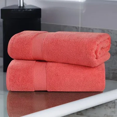 Superior Zero Twist Cotton 2pc Chevron Bath Sheet 2-pc. Quick Dry Bath Towel Set In Red