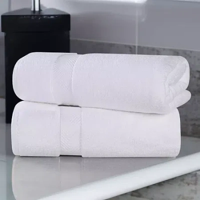 Superior Zero Twist Cotton 2pc Chevron Bath Sheet 2-pc. Quick Dry Bath Towel Set In White