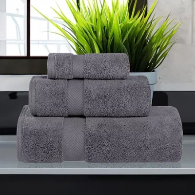 Superior Zero Twist Cotton Chevron 3-pc. Quick Dry Bath Towel Set In Multi