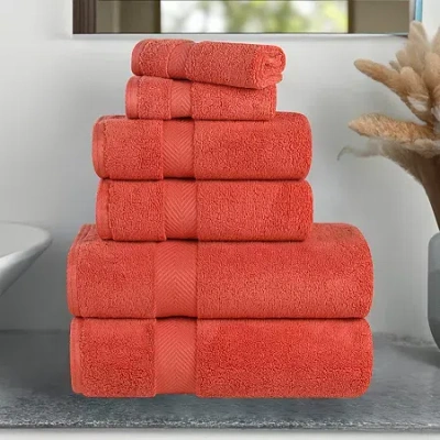 Superior Zero Twist Cotton Chevron 6-pc. Quick Dry Bath Towel Set In Multi