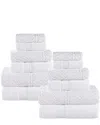 Superior Zero Twist Cotton Elegant Chevron Soft Absorbent 12pc Assorted Towel Set