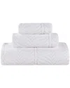 Superior Zero Twist Cotton Elegant Chevron Soft Absorbent 3pc Jacquard Towel Set