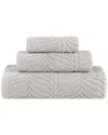 Superior Zero Twist Cotton Elegant Chevron Soft Absorbent 3pc Jacquard Towel Set