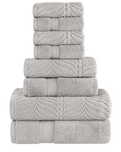 Superior Zero Twist Cotton Elegant Chevron Soft Absorbent 6pc Assorted Towel Set
