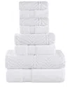 Superior Zero Twist Cotton Elegant Chevron Soft Absorbent 8pc Assorted Towel Set