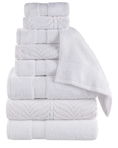 Superior Zero Twist Cotton Elegant Chevron Soft Absorbent 9pc Assorted Towel Set