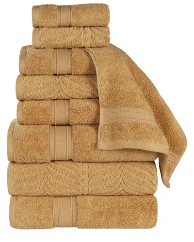 SUPERIOR SUPERIOR ZERO TWIST COTTON ELEGANT CHEVRON SOFT ABSORBENT 9PC ASSORTED TOWEL SET