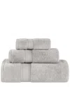 Superior Zero Twist Cotton Elegant Soft Absorbent 3pc Solid Towel Set In Gray