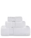 Superior Zero Twist Cotton Elegant Soft Absorbent 3pc Solid Towel Set In White