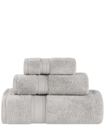SUPERIOR SUPERIOR ZERO TWIST COTTON ELEGANT SOFT ABSORBENT 3PC SOLID TOWEL SET
