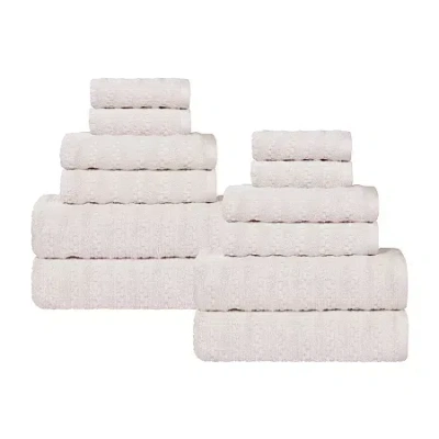 Superior Zuma Collection | 100% Cotton 12-pc. Quick Dry Solid Bath Towel Set In Silver