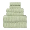 Superior Zuma Collection | 100% Cotton 6-pc. Quick Dry Chevron Bath Towel Set In Green