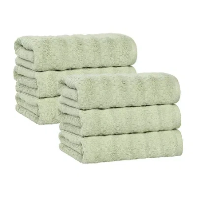 Superior Zuma Collection | 100% Cotton 6-pc. Solid Hand Towel In Green