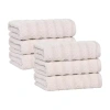 Superior Zuma Collection | 100% Cotton 6-pc. Solid Hand Towel In Silver