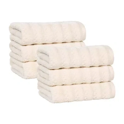 Superior Zuma Collection | 100% Cotton 6-pc. Solid Hand Towel In White