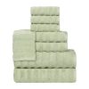 Superior Zuma Collection | 100% Cotton 8-pc. Quick Dry Solid Bath Towel Set In Green
