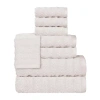 Superior Zuma Collection | 100% Cotton 8-pc. Quick Dry Solid Bath Towel Set In Silver