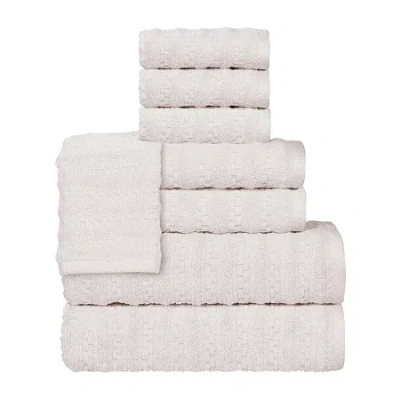 Superior Zuma Collection | 100% Cotton 8-pc. Quick Dry Solid Bath Towel Set In Silver
