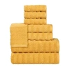 Superior Zuma Collection | 100% Cotton 8-pc. Quick Dry Solid Bath Towel Set In Yellow
