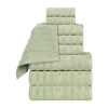 Superior Zuma Collection | 100% Cotton 9-pc. Quick Dry Solid Bath Towel Set In Green