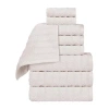 Superior Zuma Zero Twist Cotton Medium Weight Soft Absorbent 9pc Towel Set In White