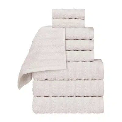 Superior Zuma Collection | 100% Cotton 9-pc. Quick Dry Solid Bath Towel Set In Silver