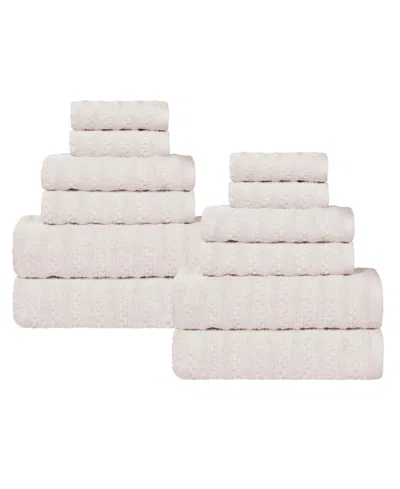 Superior Zuma Cotton 12-piece Towel Set In Silver