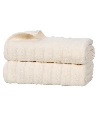 Superior Zuma Cotton 2-piece Bath Sheets Set In Ivory