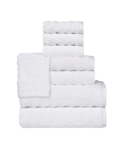 Superior Zuma Cotton 8-piece Towel Set In White