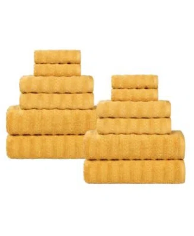 Superior Zuma Zero Twist Cotton Absorbent Quick Dry Soft Absorbent Towel Set In Ivory
