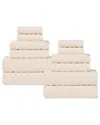 Superior Zuma Zero Twist Cotton Medium Weight Soft Absorbent 12pc Towel Set