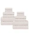Superior Zuma Zero Twist Cotton Medium Weight Soft Absorbent 12pc Towel Set