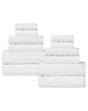 Superior Zuma Zero Twist Cotton Medium Weight Soft Absorbent 12pc Towel Set