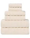 Superior Zuma Zero Twist Cotton Medium Weight Soft Absorbent 6pc Towel Set