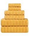 Superior Zuma Zero Twist Cotton Medium Weight Soft Absorbent 6pc Towel Set