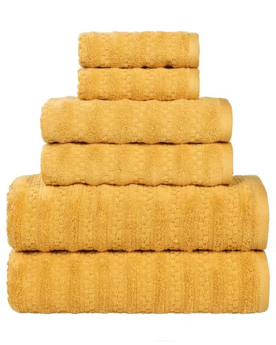 SUPERIOR SUPERIOR ZUMA ZERO TWIST COTTON MEDIUM WEIGHT SOFT ABSORBENT 6PC TOWEL SET