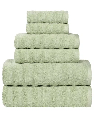 SUPERIOR SUPERIOR ZUMA ZERO TWIST COTTON MEDIUM WEIGHT SOFT ABSORBENT 6PC TOWEL SET