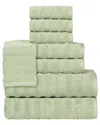 Superior Zuma Zero Twist Cotton Medium Weight Soft Absorbent 8pc Towel Set