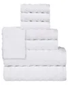 Superior Zuma Zero Twist Cotton Medium Weight Soft Absorbent 8pc Towel Set