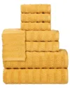 Superior Venice Zero Twist Cotton Medium Weight Soft Absorbent 8pc Towel Set