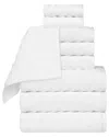 Superior Zuma Zero Twist Cotton Medium Weight Soft Absorbent 9pc Towel Set