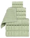 Superior Zuma Zero Twist Cotton Medium Weight Soft Absorbent 9pc Towel Set