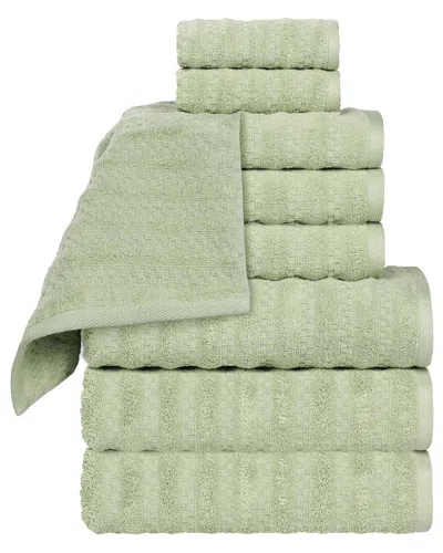SUPERIOR SUPERIOR ZUMA ZERO TWIST COTTON MEDIUM WEIGHT SOFT ABSORBENT 9PC TOWEL SET