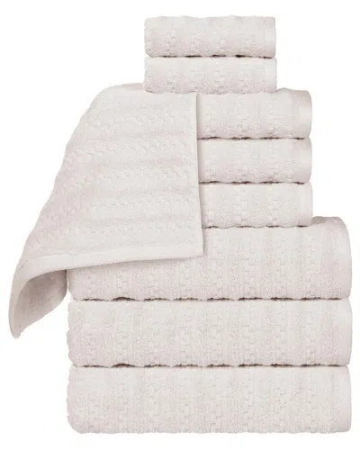 SUPERIOR SUPERIOR ZUMA ZERO TWIST COTTON MEDIUM WEIGHT SOFT ABSORBENT 9PC TOWEL SET