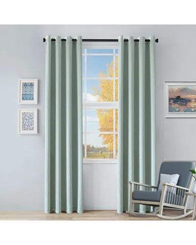 Superior Zuri Blackout Curtains With Grommet Top Header - Set Of 2 In Green