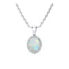 Superjeweler 1 1/4 Carat Oval Shape Gemstone And Halo Diamond Necklace In Sterling Silver With 18 Inch Chain In Purple