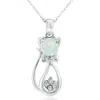 Superjeweler 1 Carat Gemstone And Diamond Cat Necklace In Sterling Silver With 18 Inch Chain In Purple