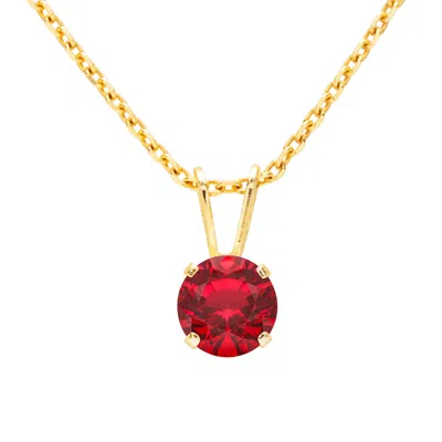 Superjeweler 1 Carat Gemstone Solitaire Pendant Necklace In Gold With Free Chain - Multiple Gemstone Options Avai