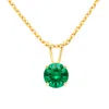 Superjeweler 1 Carat Gemstone Solitaire Pendant Necklace In Gold With Free Chain - Multiple Gemstone Options Avai